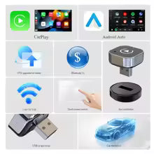 2-in-1 Draadloze Apple Carplay Android Auto-Adapter Smart USB Auto Connect Plug & Play