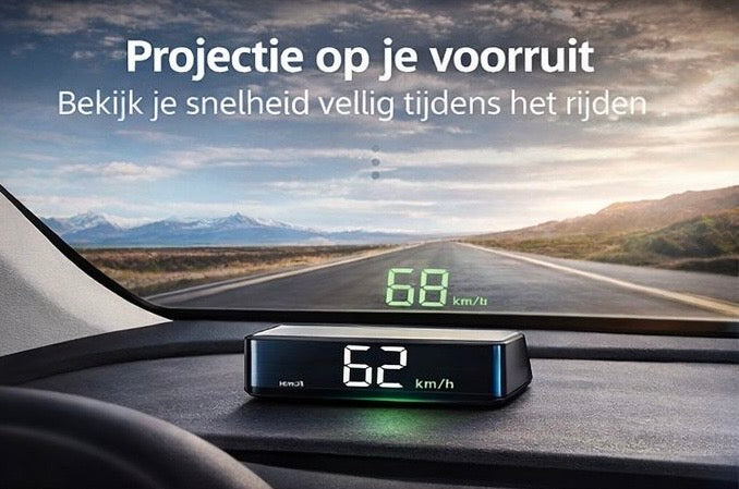 Head-Up Display (HUD) Snelheidsmeter – GPS KM/H Meter & Voorruit Projector – AMG Drive