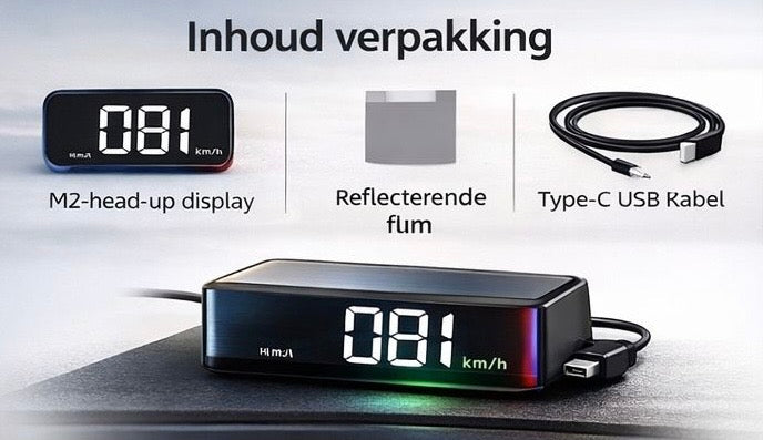 Head-Up Display (HUD) Snelheidsmeter – GPS KM/H Meter & Voorruit Projector – AMG Drive