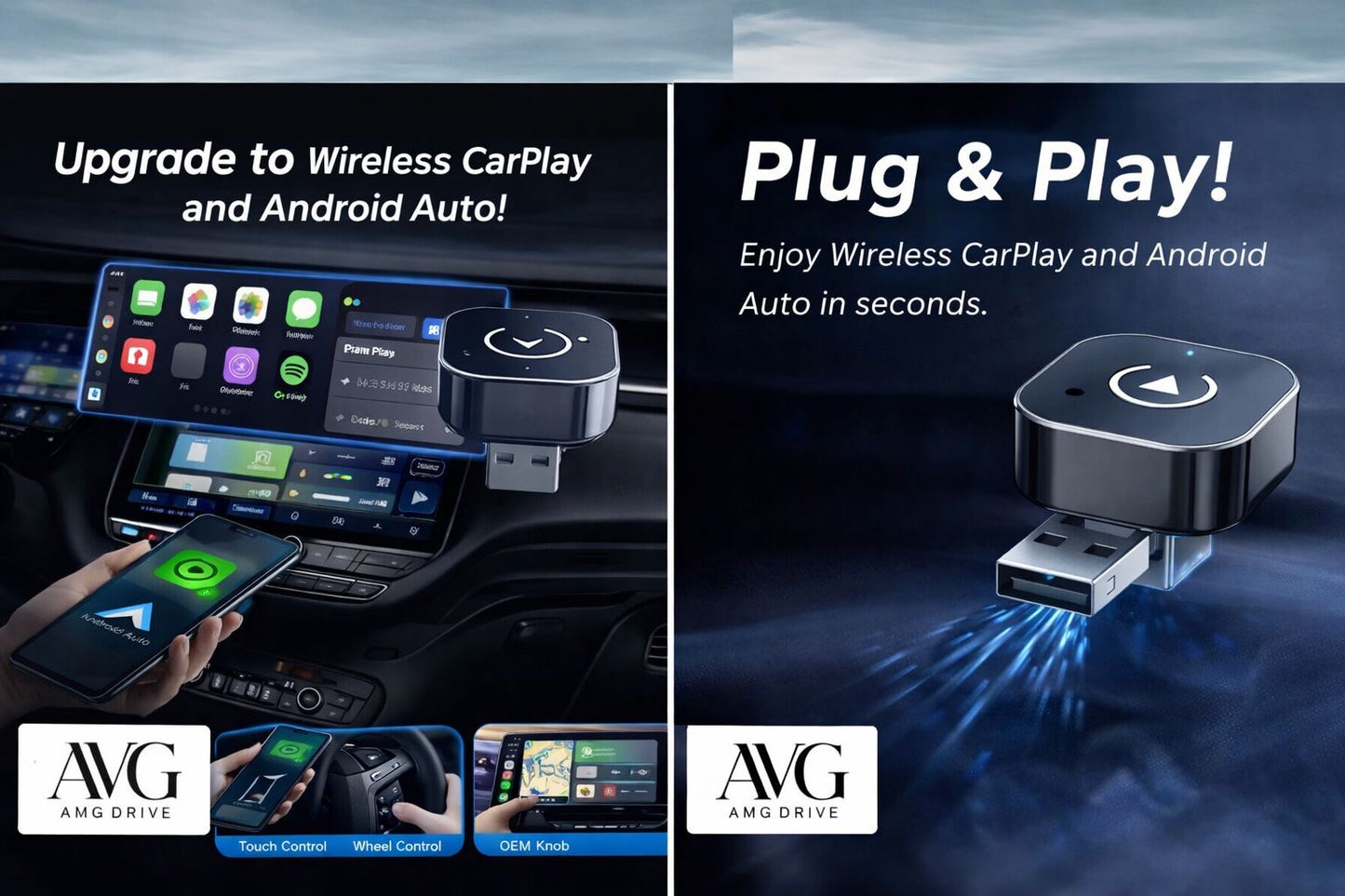 DriveSync™ Draadloze Apple CarPlay & Android Auto adapter