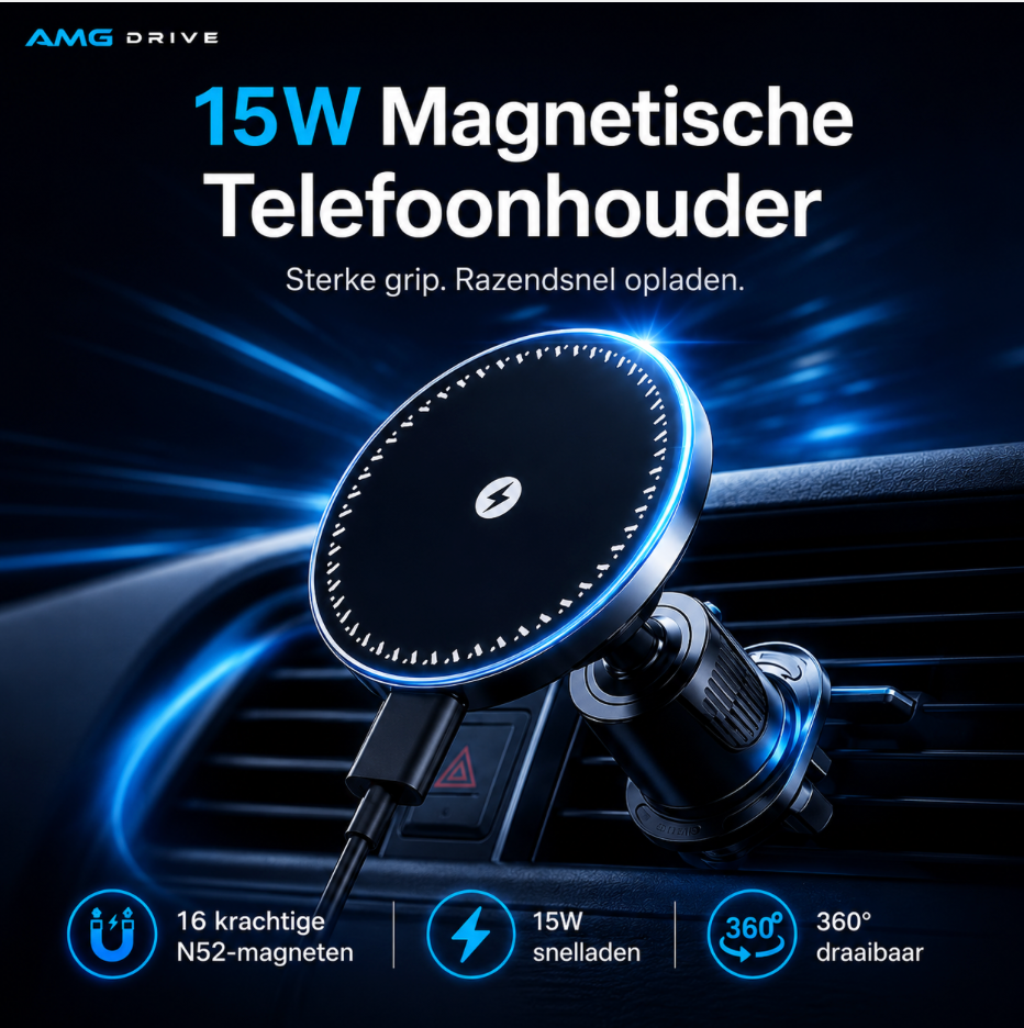 ProCharge™ - 15W Magnetische Auto Telefoonhouder met Draadloos Snelladen