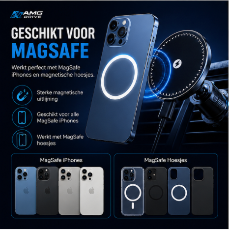 ProCharge™ - 15W Magnetische Auto Telefoonhouder met Draadloos Snelladen
