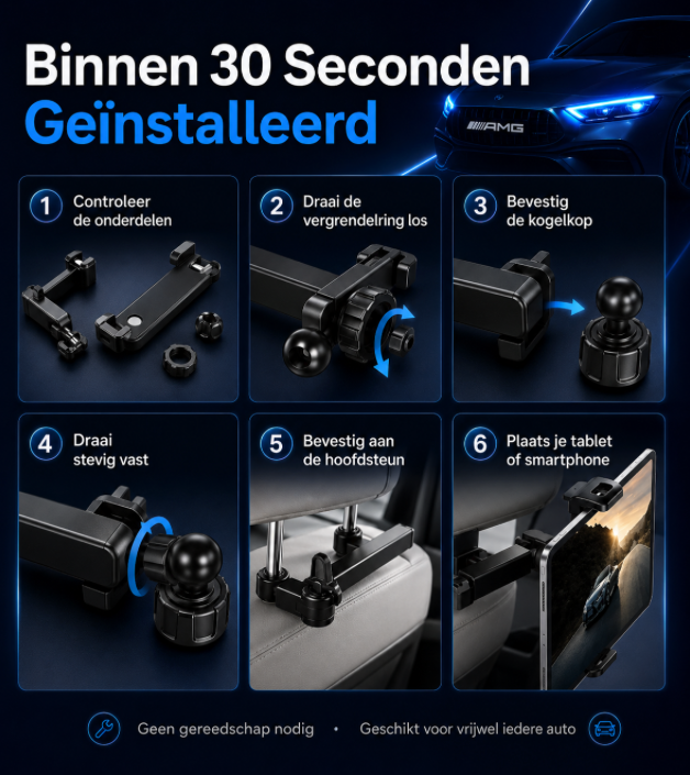 DriveMount™ – Verstelbare Tablet & Telefoonhouder voor de Auto