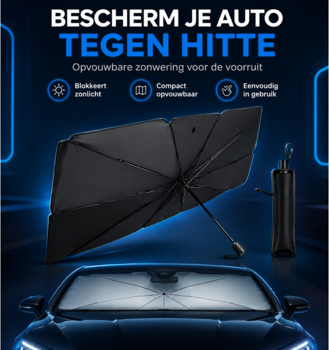 SunShield™ – Opvouwbare Voorruit Parasol voor de Auto