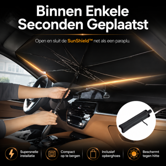 SunShield™ – Opvouwbare Voorruit Parasol voor de Auto