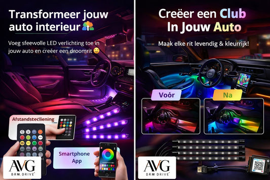 LED Auto Sfeerverlichting Voetomgeving Draadloze Afstandsbediening Decoratie Interieurverlichting App