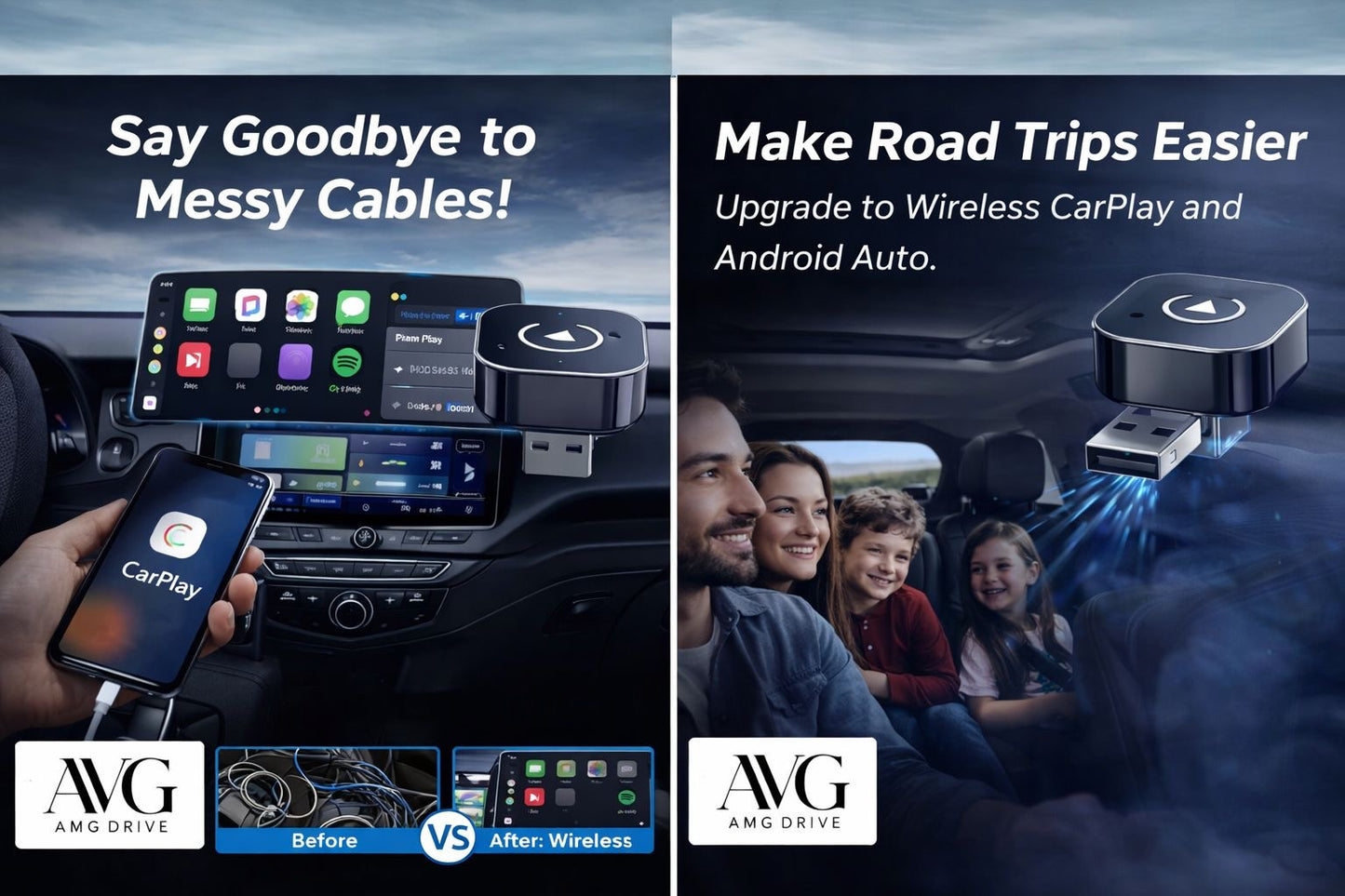 DriveSync™ Draadloze Apple CarPlay & Android Auto adapter